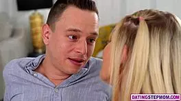 TEEN COUPLE SPIED BY HOT MILF STEPMOM WHO JUMPS IN FOR MONSTER COCK 3SOME