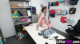 officer rips pants spanks lifter's bare ass red then fucks her hard