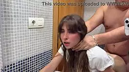 hairy pussy creampie quickie as stepdad fills her while friends wait nearby