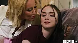 Big ass nanny straps big tits teen with dildo after perverted discipline fuck