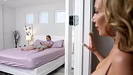 Richelle Ryan catches jerking and craves that huge young cock now