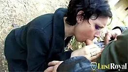 fuck me deeper outside this castle clarysse moans loud