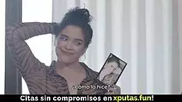 Damn this passionate brunette slut rides cock so wild with Spanish subtitles