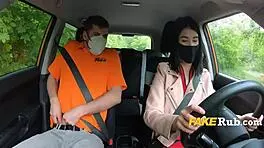 teens driving lesson turns into cock sucking and wild car riding