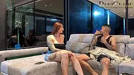 I'm pounding my hot redhead best friend's tight pussy so hard