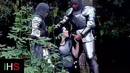 Slut Double Fucked In Woods Ass Pussy