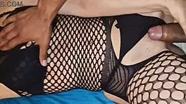 latina babe rides huge cock doggystyle in bedroom creampie