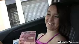 spanish babe stranded outdoors gets fucked hard for cash 💦