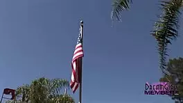 michelle's petite tatted body flashes shaved pussy in risky public spots?