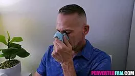 Naughty teen tempts him by dropping panties and offering her tight ass for deep pounding