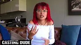 Nerdy redhead latina chokes gags on massive cock pov sloppy