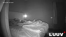 Luuv's evening bedroom fuck ends with cum flooding her shaved mouth