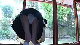 Petite Japanese Maid Sucks Fat Cock Swallows Sperm