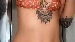 i'm obsessed with skylarbonez oiled curves on louis vuitton bikini