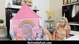 Watch me pound my tight little pussy while she rides cowgirl and begs for more hardcore action