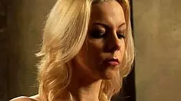 imagine her busty tits heaving as the bound lesbian slave fingers to orgasm