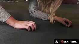 Curious Blonde Amber Pearl Rips Milf Clothes for Public Dildo Fuck