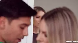 imagine slipping into steamy teen threesome with bubble butt blonde milf