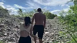 skinny latina teen begs for hardcore outdoor creampie pounding