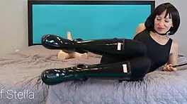 your virtual boot girl milf stella freebie teases as petite lingerie slut heels