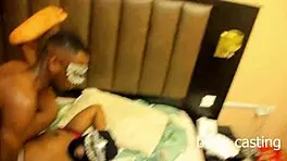 African Teen Girlfriend Rides Monster Cock with Best Friend Threesome