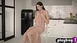 slim katrine pirs strips naked revealing perfect ass and body