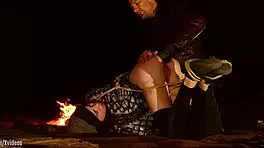 real anal virgin brooke johnson tied in desert for rough ass training