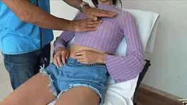 doctor keeps examining wet patient after her intense hospital reaction