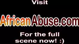 Petite African Slut Endures Brutal Threesome Pain 😈🔥