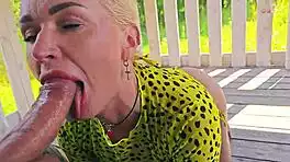Cherry Aleksa kneels for intense street deepthroat and face fucking