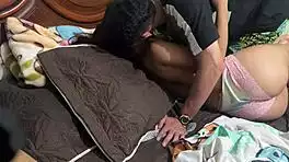 sharing bed with hot latina stepsis turns into her sloppy deepthroat on my cock