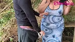 curvy cougar gets pounded outdoors by young stud