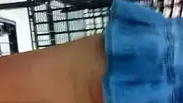 hey, check this jean overalls upskirt while shopping outdoors