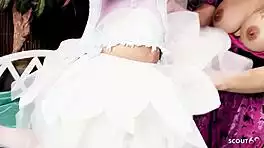 overwhelmed with passion as three lingerie beauties explode in intense lesbian orgasms