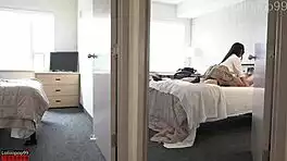 roommate's boyfriend fucks me hard while she's showering in college dorm