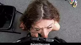 TEEN SHOPLIFTER BENDS OVER FOR BIG COCK PUNISHMENT IN GARAGE TO AVOID TROUBLE CUTELIFTER