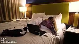 blonde milf reunites with black stud for hotel creampie doggystyle pounding