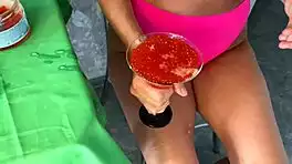 give me all your cum in this food fetish handjob