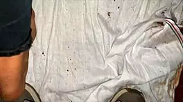 village girl sneaks passionate late night creampie with monster cock