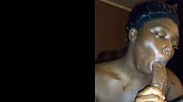 darkchocolatebarbie sucks huge black cock for facial cumshot