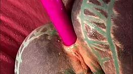 goth tattooed teen fists gaping asshole in latex solo play