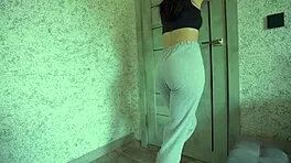 desperate pee drenches sweatpants in kinky thrill