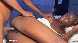 street slut cums repeatedly from long hard doggystyle strokes on her tight pussy