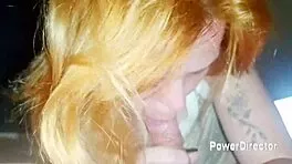 Sexy redhead babe swallows thick cum in homemade POV fun