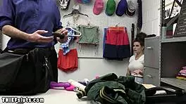 Busty Inked Indica Flower Fucks Cop Hard On CCTV Camera