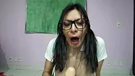 school slut craves cock sucking and facial cumshots from monster bbc in pigtails miniskirt