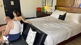 i kiss and suck this mature guy's cock with my massive trans tits