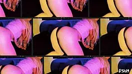 Finally alone at home cinema, catching her bent over for sneaky pussy lick