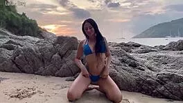 Picked up this curvy model, fucked all holes beach photoshoot style part 1