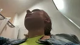 Blonde TEEN slips into the fitting room for a public MASTURBATION session